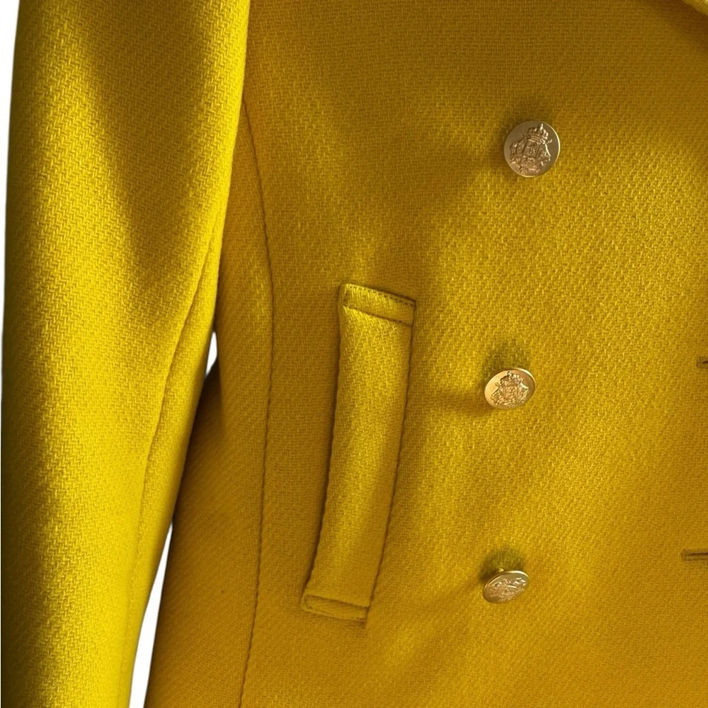 J.Crew Stadium Cloth Wool Peacoat Yellow OP Petite bf - Picture 3 of 9